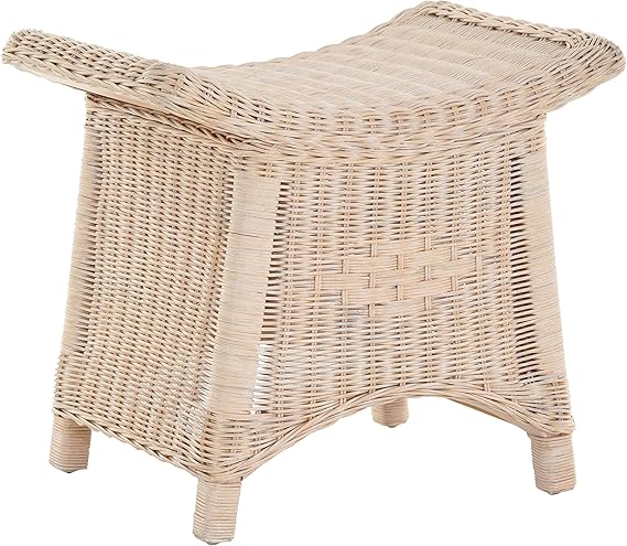 korb.outlet Fußhocker mit geschwungener Ablage, Stabiler Sitzhocker