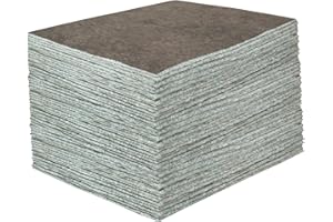 SELLARS WIPERS & SORBENTS Sellars 23200 ToolBox DuraSoak Fiber Medium Duty General Purpose Absorbent Pad, 30.3 Gallon Absorbancy, 19" Length x 15" Width, Gray (Case of 100)