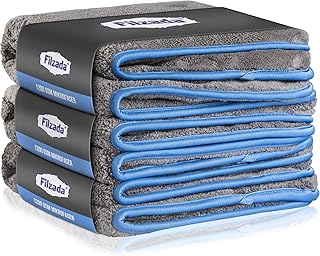 Filzada® 3X Lackschonendes Mikrofasertuch Auto Mit 1200 GSM - Unfassbare Saugkraft Und Fusselfrei Dank Extrem Weicher Mikrofaser - Auto Poliertücher Zur Professionellen Autopflege in 42x48cm (3)