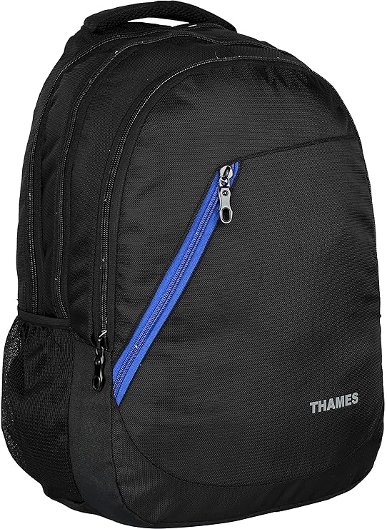 Thames Streak Polyester 30L School Bags | Laptop | Casual Backpack (Black/Blue)