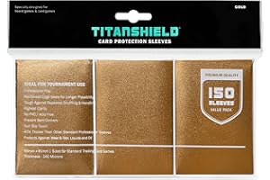 TitanShield Premium 150 Gold Sleeves Compatible with MTG Magic The Gathering, Lorcana, Board Games and Trading Cards 2.5" x 3.5" 66x91mm