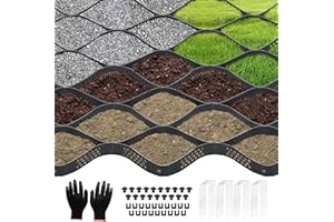 BIOBUBANA Gravel Grid 40ft X 4ft, 2" Thick Gravel Stabilizer Grid for Pavers Base, Geogrid 1900 Lbs/Sq Ft Load with 39 Geocell Accessories & Gloves for Driveway Parking Ground Walkway Dirt Locker Slope