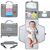 Portable Changing Pad with Shoulder Strap - Detachable Travel Changing Pad - Baby Shower Gifts - Fully Padded & Lightweight -
