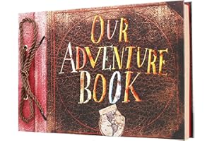 PULAISEN Our Adventure Book Scrapbook Photo Album Travel Journal Book,Retro Style Embossed Cover,Photo Book Kit,Memory Book,Travel Diary