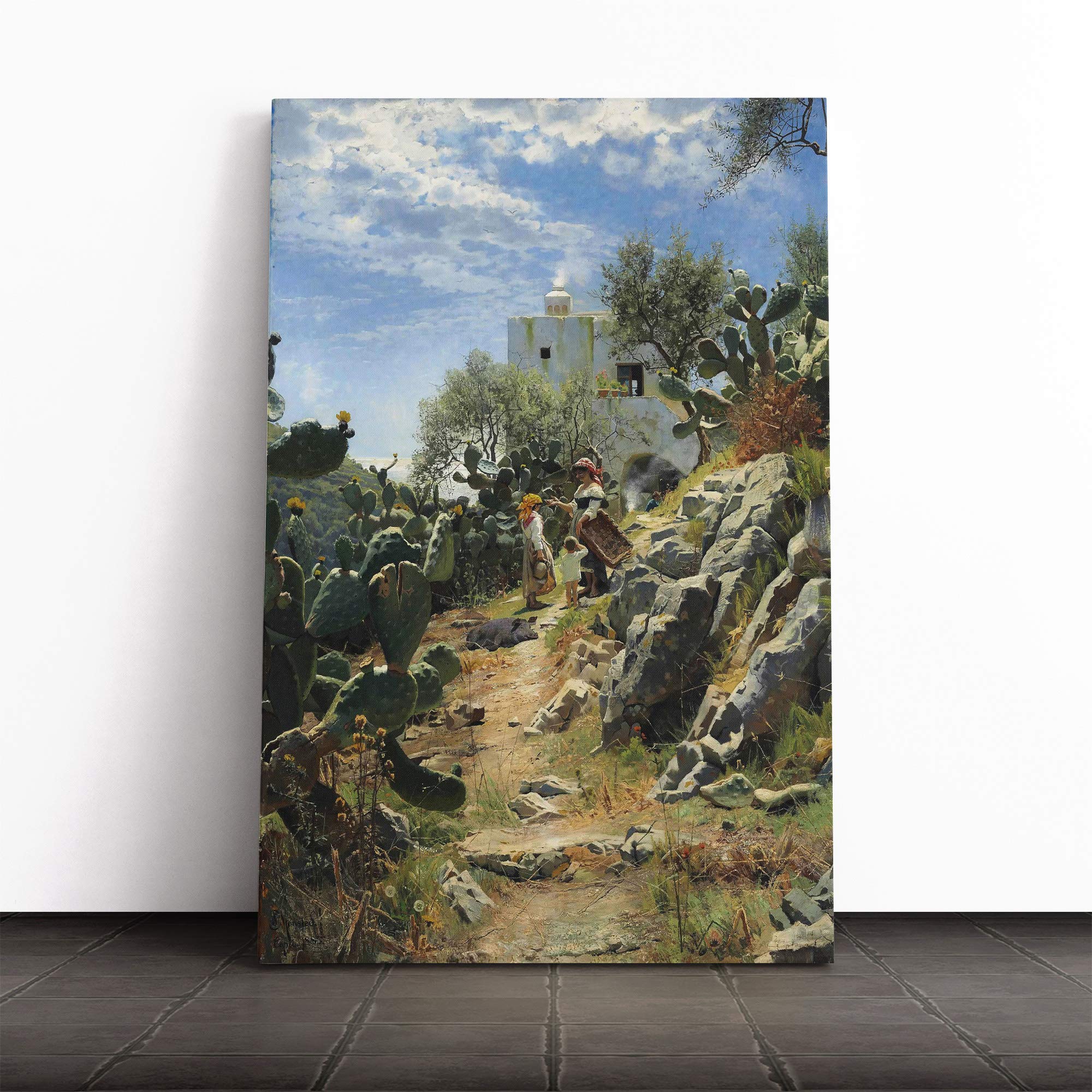 Peder Mork Monstead Cactus Blossom Canvas Print | Gallery Wrapped 30mm Frame Wall Art | 20x14 inches | Ready to Hang | Modern Floral Picture | Living Room Bedroom Lounge Office