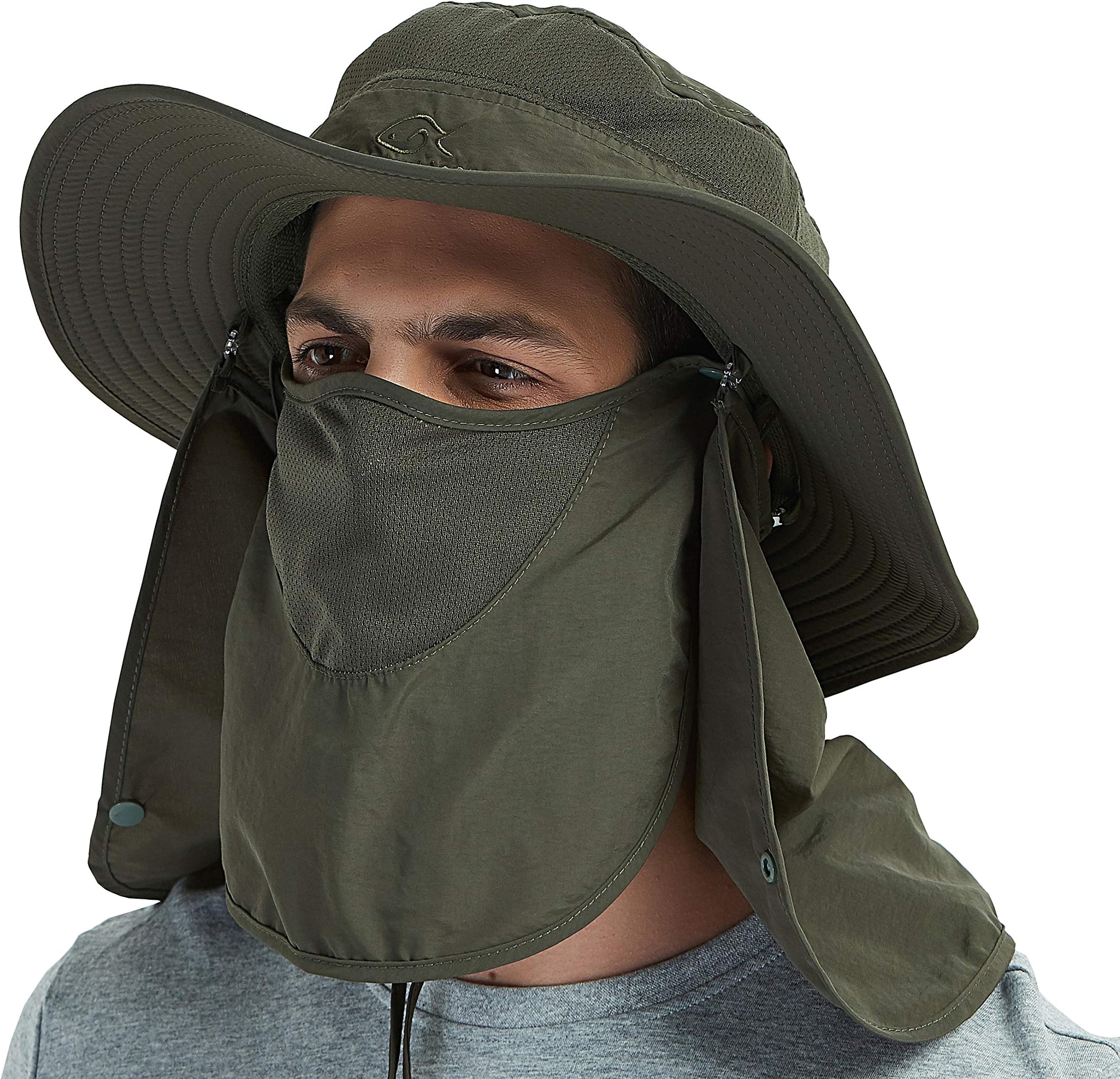 DDYOUTDOOR 07-281 Fashion Summer Outdoor Sun Protection Fishing Cap Neck Face Flap Hat Wide Brim
