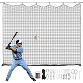 NQB Baseball Backstop Net, Heavy Duty Batting Cage Netting, Sports Barrier | Multiple Sizes for Backyard, Garage, Indoor or Outdoor Softball Practice, Sports Barrier Netting for Batting Training Areas
