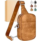 Vantamo Sling Bag for Women Adjustable Strap, RFID & Anti-Pickpocket Clip Cross Body Bags for Women, PU Leather Pack