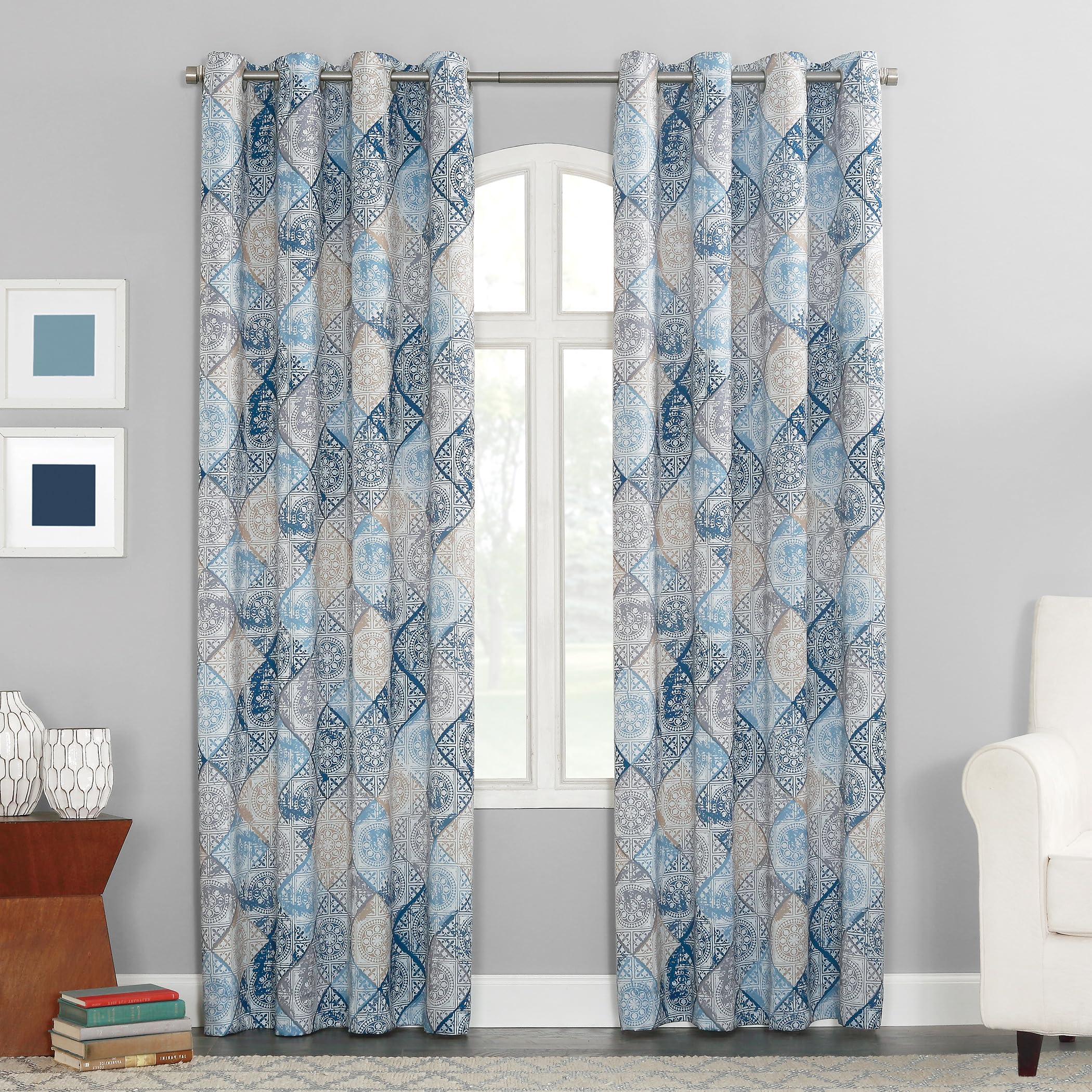 Sun Zero Curtain Panel, Fabric, Indigo Blue, 54" W x 84" L (Pack of 1)