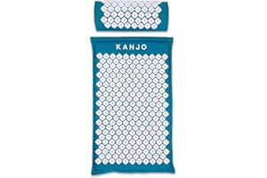 Kanjo Acupressure Mat and Pillow Set for Back Pain Relief & Neck Pain Relief, with Pressure Points for Muscle Pain Relief with Travel Bag - Sapphire Blue