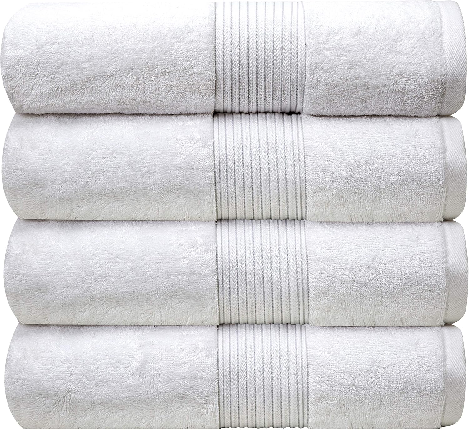 Bliss Luxury Combed Cotton Bath Towels - 27" x 54" Standard Size Premium Quality Bath Sheet - 650 GSM - Soft, Absorbent (White): Kitchen & Dining
