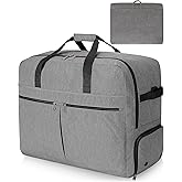 120L Foldable Large Travel Duffle Bag for Men and Women, Packable Duffel Bags with Shoe Compartment, Water Repellent & Tear Resistant (Gray)
