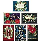 Hallmark Bulk Boxed Christmas Card Assortment, Elegant Jewel-Tone Floral Assortment (72 Cards and Envelopes)