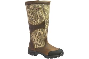 Goodville PreyMaster Men's Waterproof Snake Boots - Puncture and Slip-Resistant, Knee High Pull On Snake Shoes for Men - 17 Inches Height, Comfortable Rubber sole, Premium Breathable Leather with Mossy Oak Camo, Made with SnakeGuard Extreme Material, Hunting Boot with Zipper