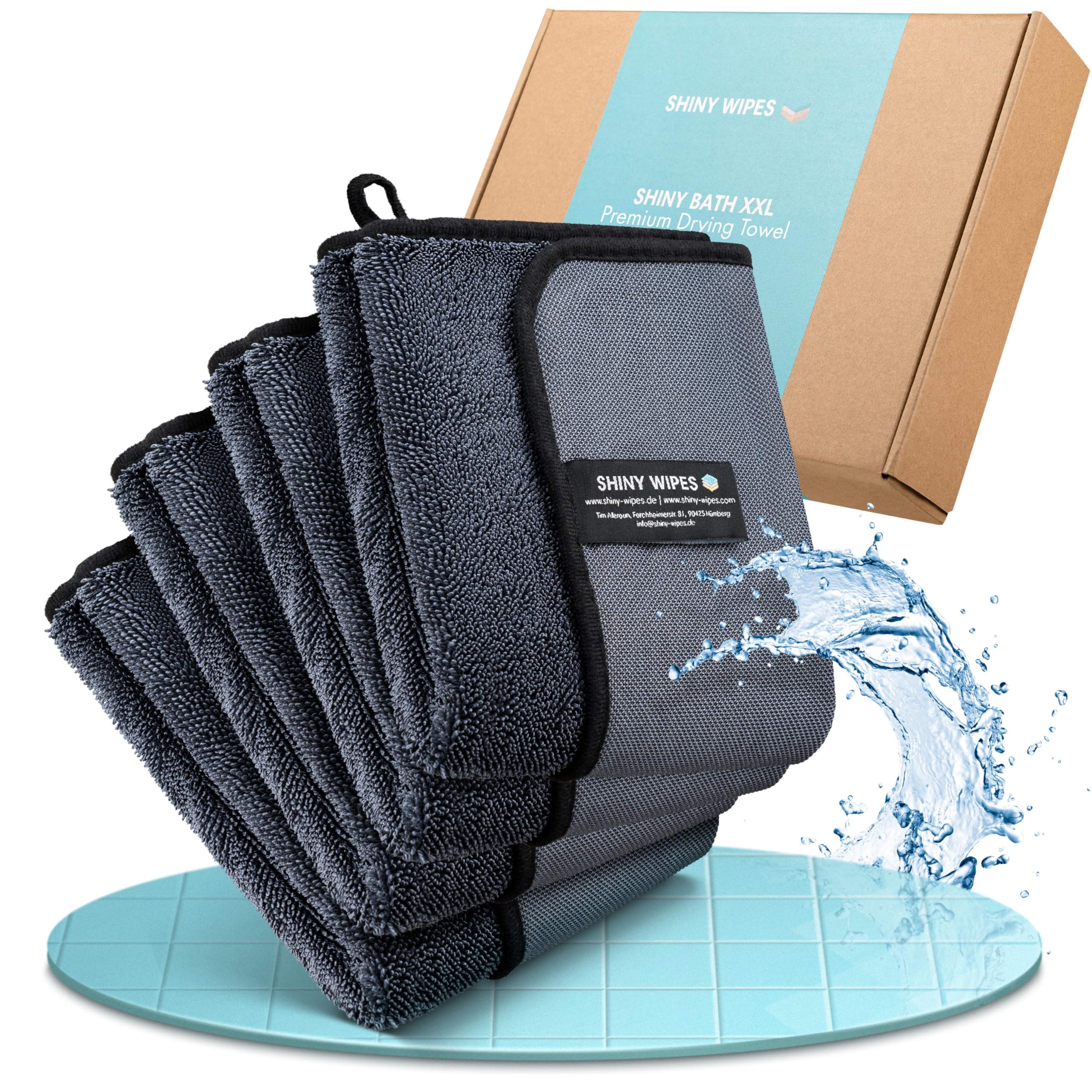 Photo 1 of Shiny Bath Shiny Wipes XL Drying Towel, The Original, Ultra Absorbent Twisted-Loop Design, Streak-Free Drying Towel, Shiny Wipes Shower Cleaning Cloths (4 Towel)