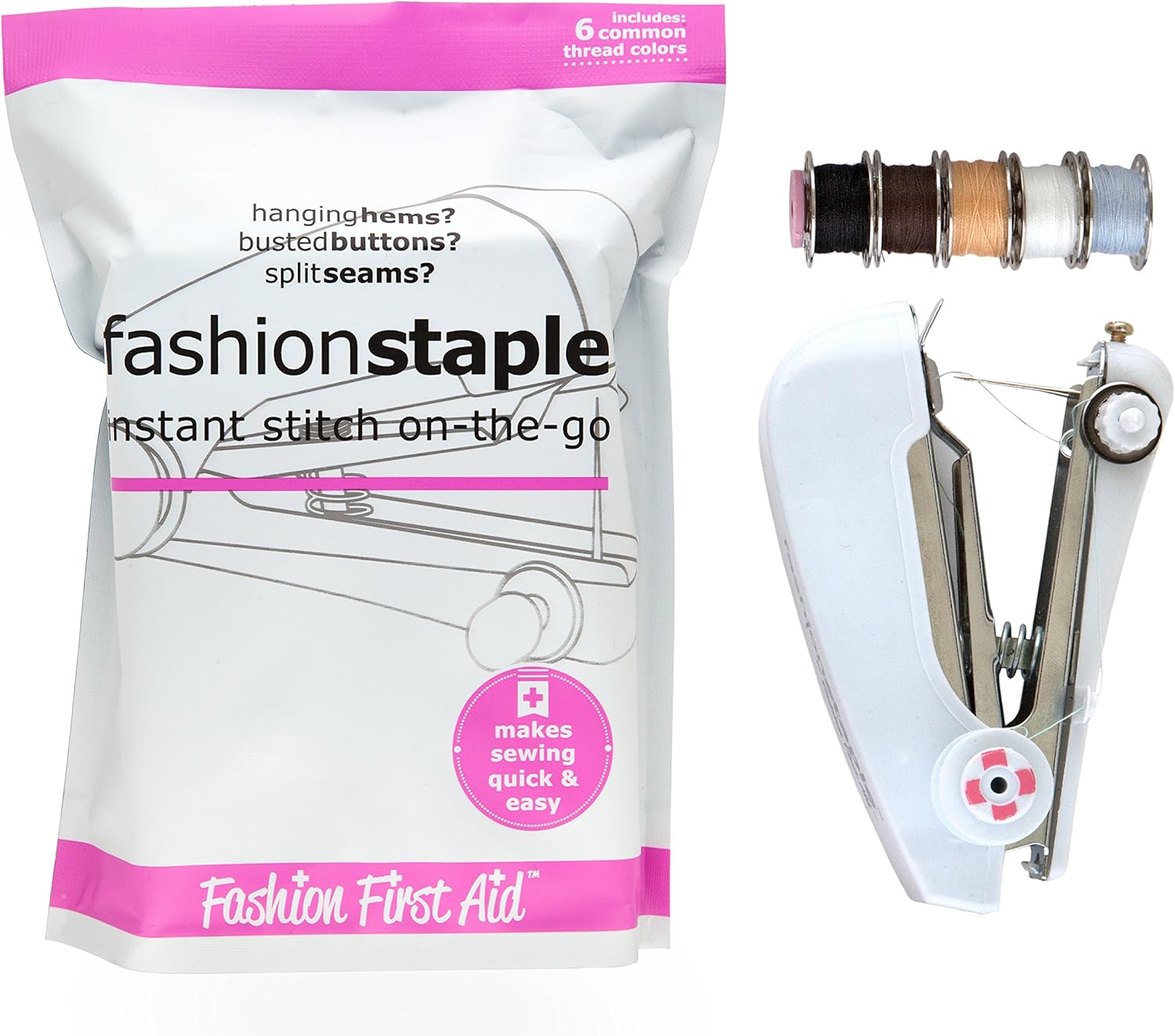 Fashion Staple Instant Stitching Stapler with 6 Thread Colors