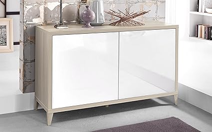 Dafnedesign TV-Anrichte – für Wohnzimmer – Effekt Ulme Perla, Weiß