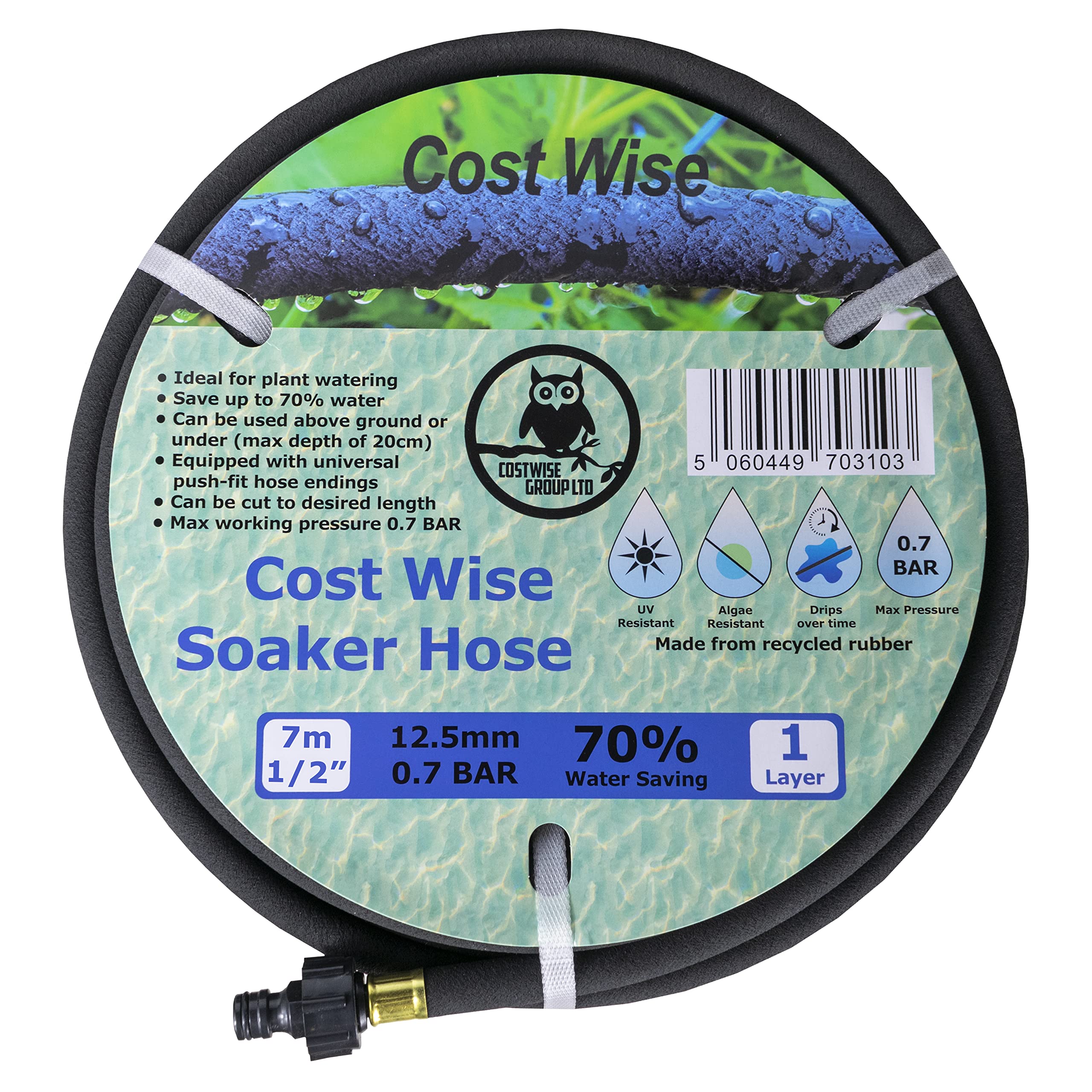 7.5m Garden Irrigation Porous Pipe/Soaker/drip/leaky Hose,water directly to The Roots-Saves Water!