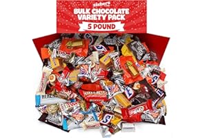 ZISBERS Bulk Assorted Chocolate Candy Variety Pack 5 Pound - 220 Pieces Individually Wrapped Mixed Chocolate Candies for Gifts, Party Favors, Office Snacks, Candy Buffets, and Holidays
