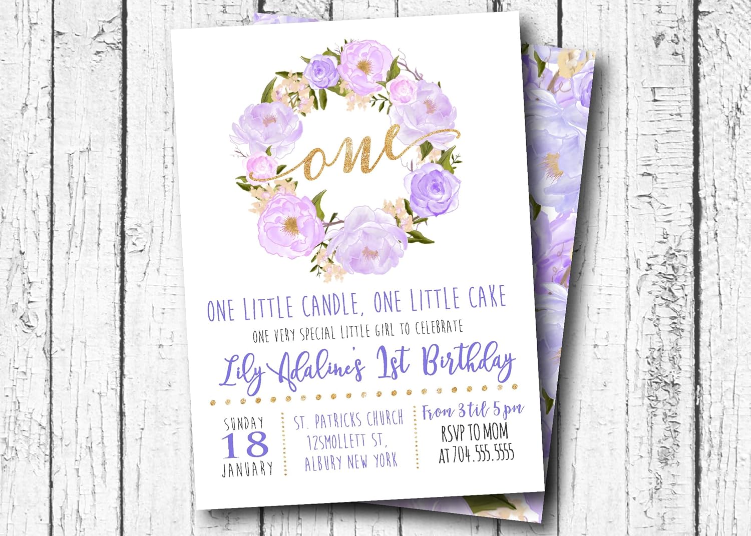 floral first birthday invitations