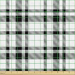 Ambesonne Plaid Fabric by The Yard, Black and White