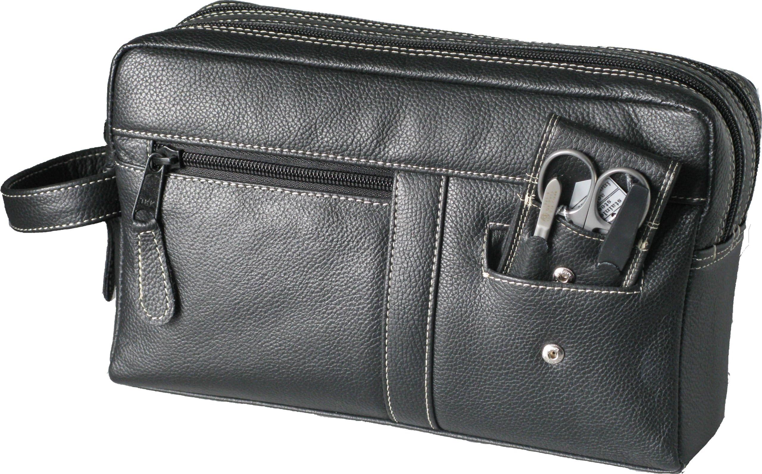 Sunshine Wash Double Box, BESTCKT mit 3 Pieces Man Icure – Real Leather – Black