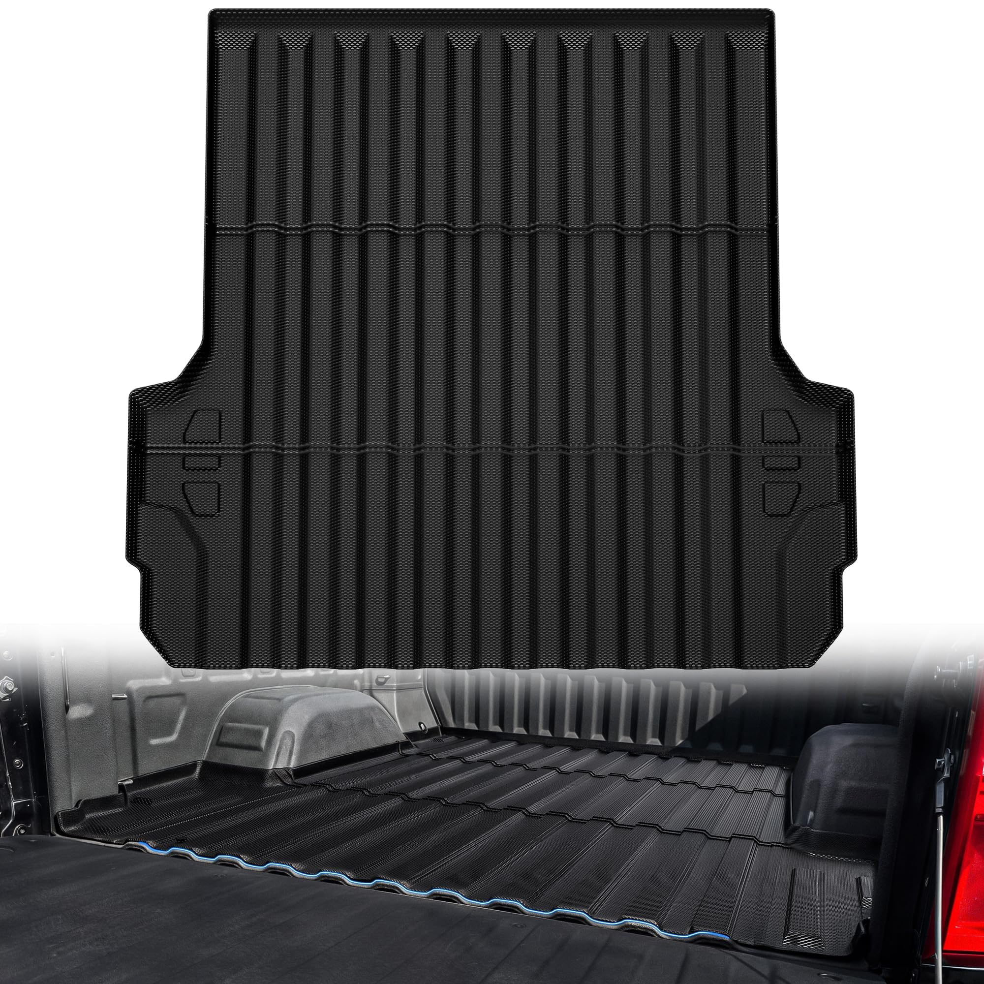 OEDRO Truck Bed Mat Fit for 2023 2024 2025 2026 Chevy Colorado/GMC Canyon 5FT, TPE All Weather Fit for Chevy Colorado 5FT Anti-Slip Heavy Duty Pickup Bed Liner Accessories, Black Image
