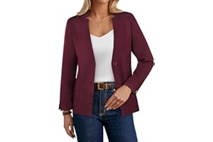 GRACE KARIN Sweater Blazers for Women 2025 Business Casual Long Sleeve Open Front Suit Jacket Notch Collar Cardigan Work