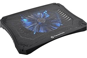 Thermaltake Massive V20 Steel Mesh Panel Single 200mm Blue LED Fan Adjustable Speed Control 10"-17" Laptop Notebook Cooling Pad CL-N004-PL20BL-A