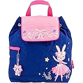 Stephen Joseph Unisex Toddler Back to School, Quilted Backpack, One Size, Ballet Bunny Dark Blue