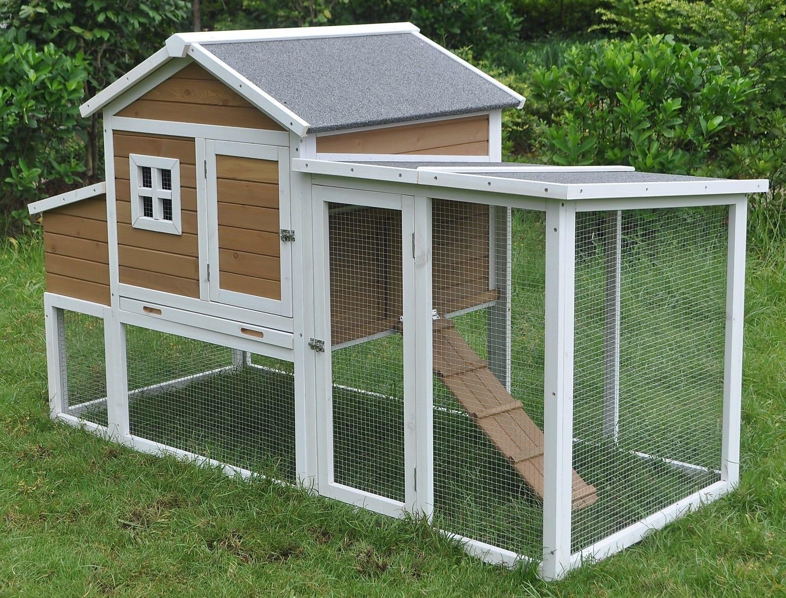 ChickenCoopOutlet 75" Large Wood Chicken Coop Backyard Hen House 4-6 Chickens with Nesting Box