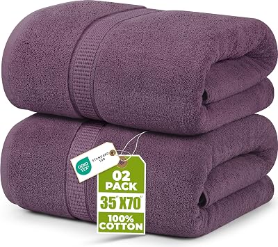 Utopia Towels Premium Jumbo Bath Sheet 90x180 cm 2 Pack Plum
