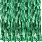4E's Novelty St Patricks Day Beads Necklace Bulk (Pack of 72) Green Beads - Saint Pattys Gifts, 33 Inch 7mm Party Favor Supply, St Patricks Day Outfit Costume Dress UP Accessories Bulk Parade Throws