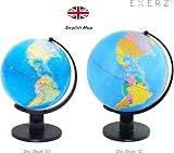 EXERZ World Globe 25cm Educational Political Map Swivel Desk Globe view 9