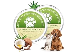 YJOO 2 Pack Dog Paw & Nose Balm, Lick-Safe Dog Cat Paw Nose Balm with Coconut Oil, All-Natural Moisturizer & Soother for Pet Dry, Cracked Pads and Noses, Snout Soother for Dogs Cats Pets (50 g/1.7 oz)