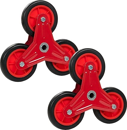 2x PRO-BAU-TEC Sternrad 1 x 3 rot für Treppensteiger Sackkarre ***NEU***