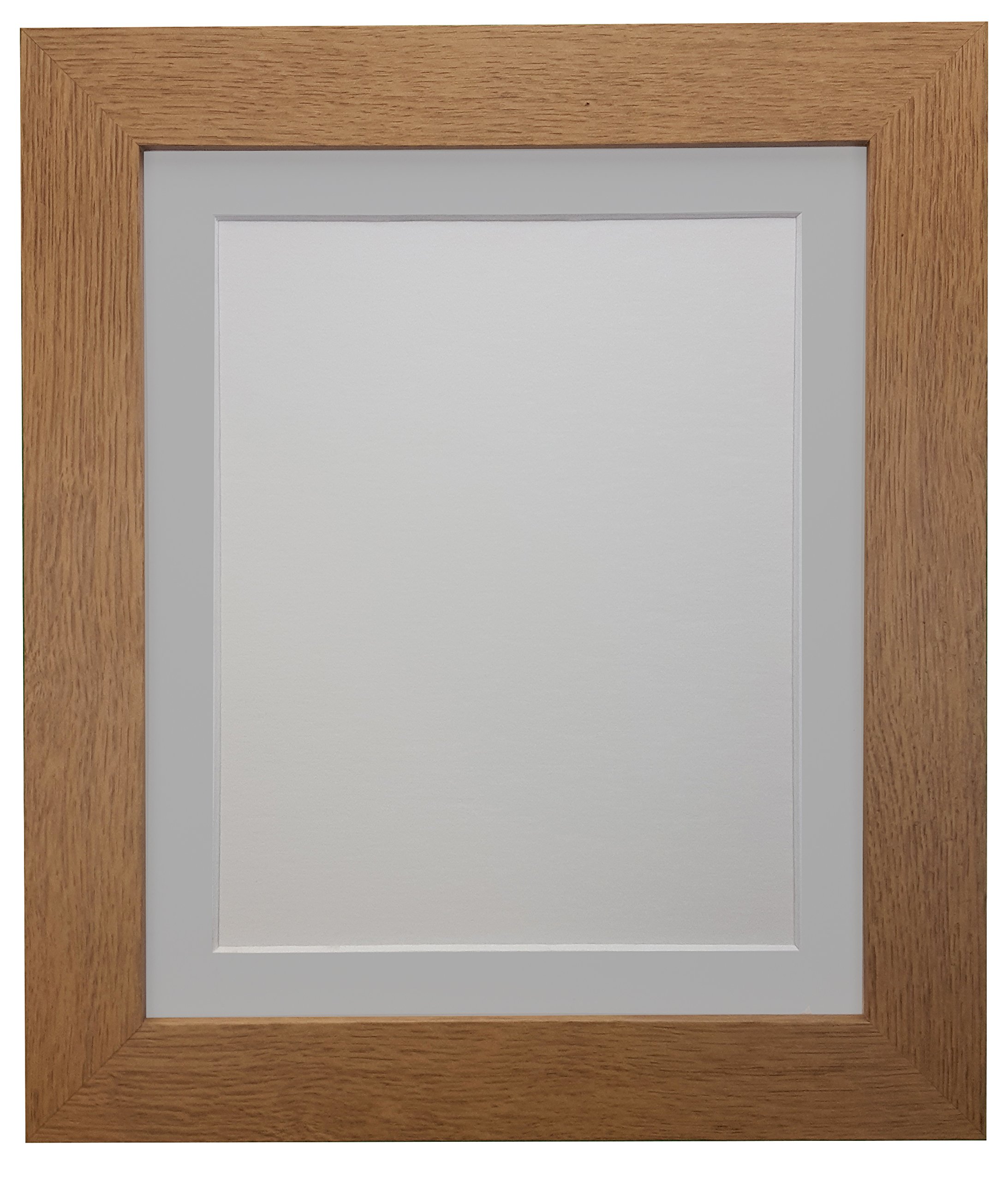FRAMES BY POST "London Oak Picture Photo Poster Frame with 6 x 4-Inch Light Grey Mount for Picture Size 4 x 3-Inch, Oak with Light Grey Mount, 39 x 15 mm โ image 1