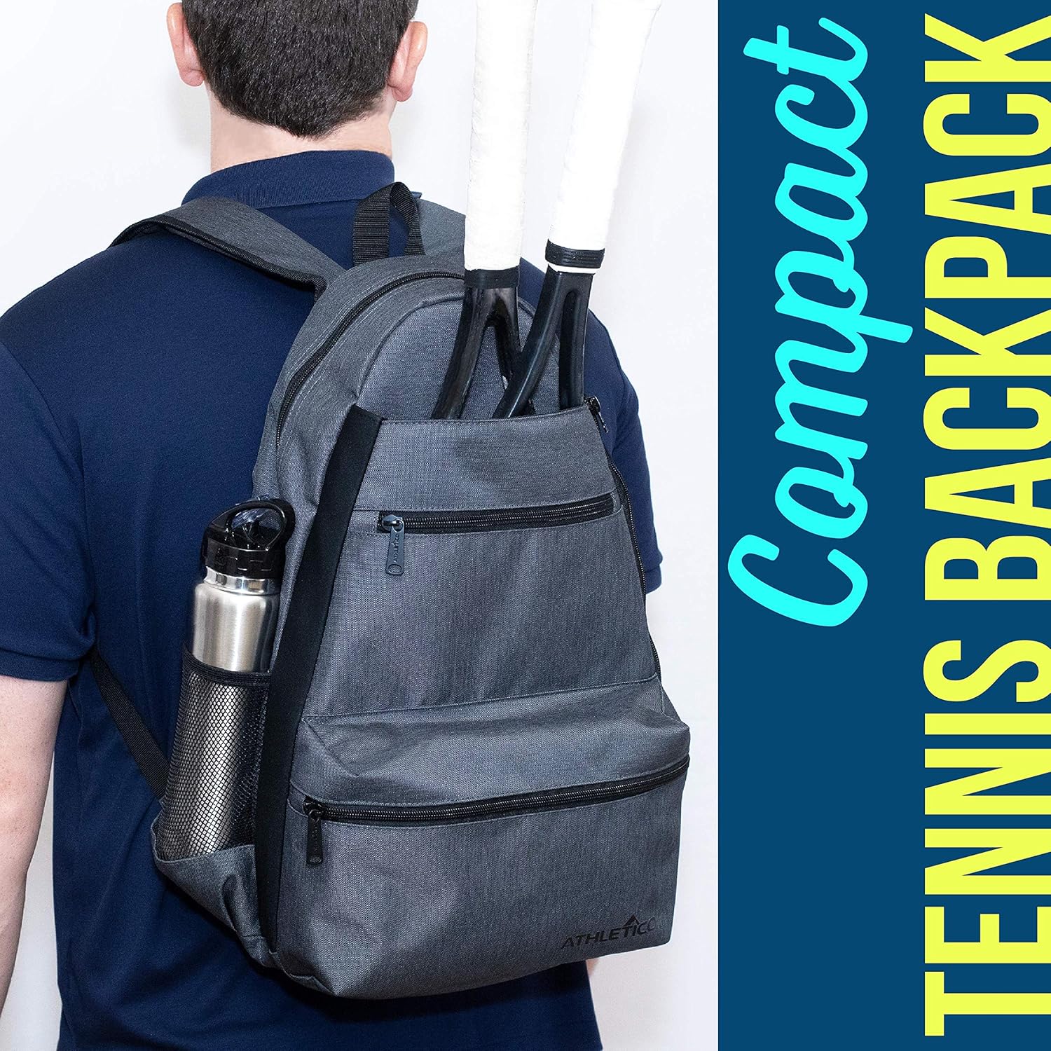 Athletico Compact City Tennis Backpack (Gray) : Sports & Outdoors