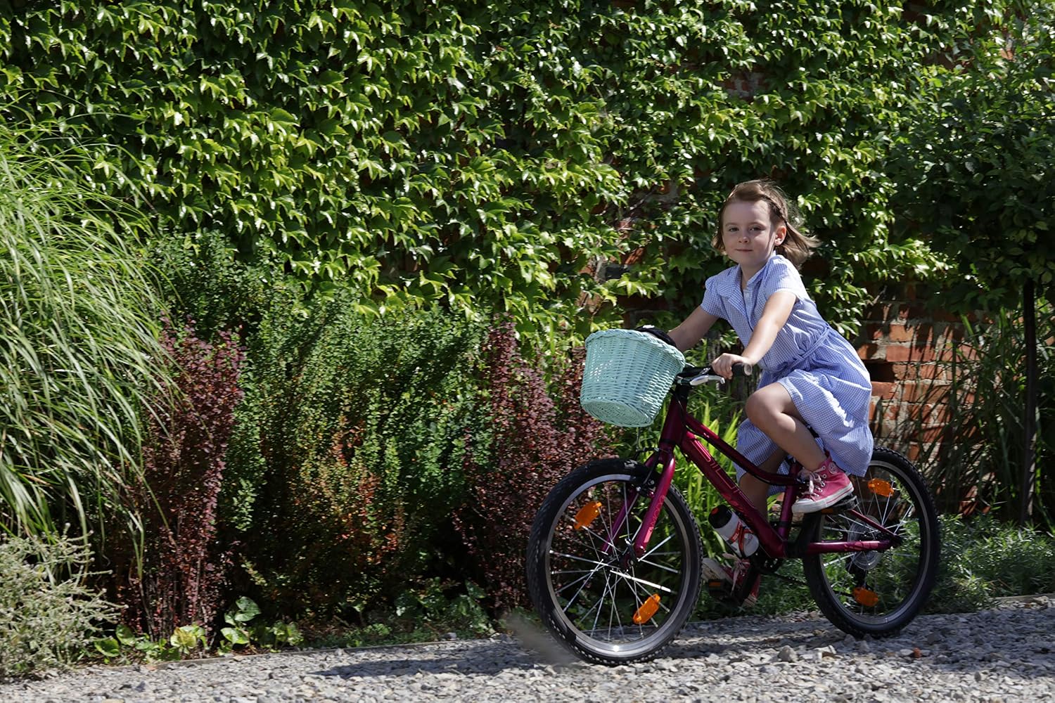 e-wicker24 Mint Wicker Bike Basket Front Basket for Bike Handlebar Basket for Kids Natural Handlebar Basket Handmade Bicycle Front Basket Small Bike Basket Cycle Basket Front Bike Basket for Bike - Image 4