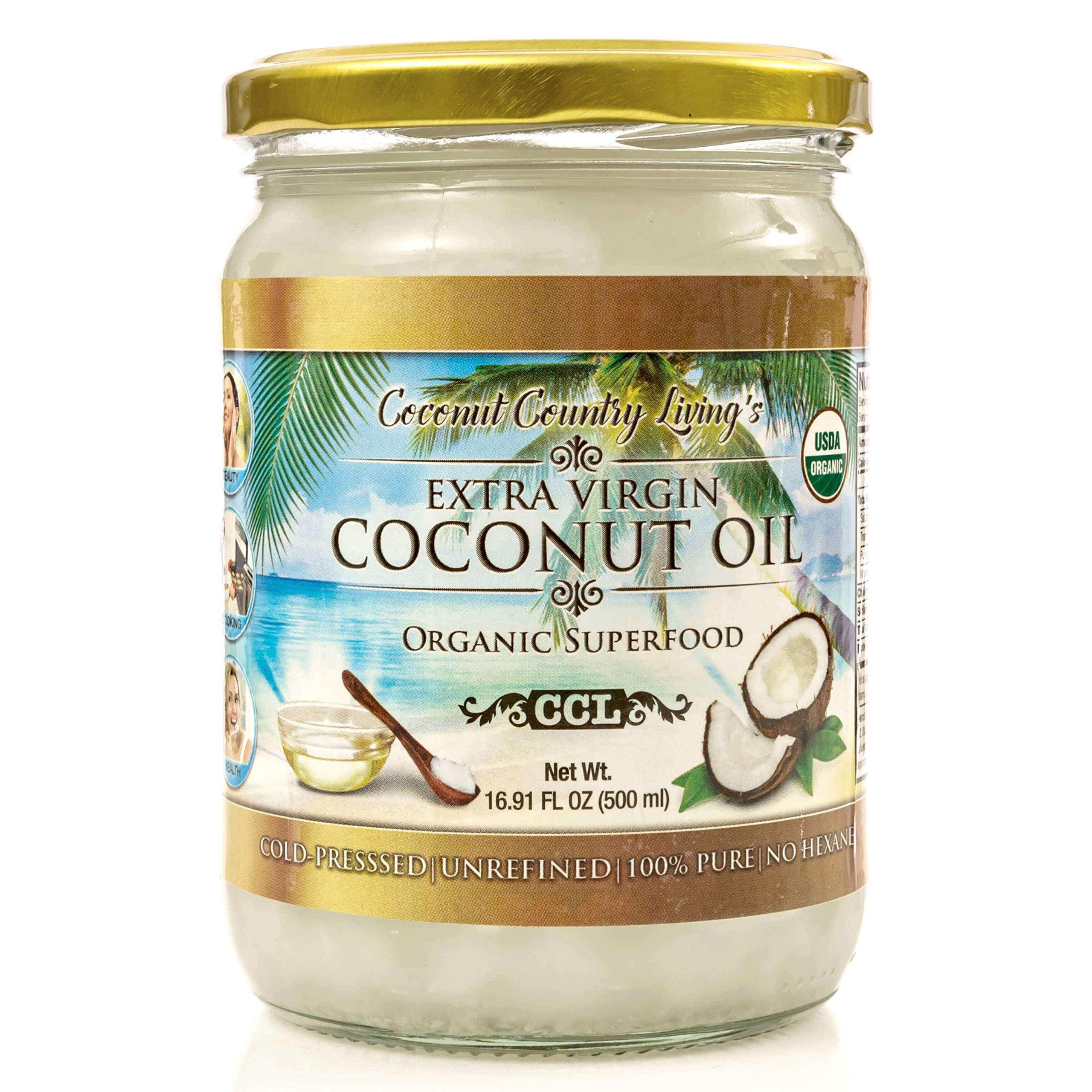 Organic Coconut Oil 16.91 oz Extra Virgin Unrefined Cold Pressed for