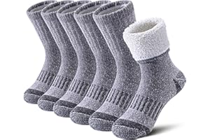 LINEMIN Kids Merino Wool Hiking Socks Boys Girls Winter Warm Thick Thermal Boot Thick Cushion Snowboarding Socks 3 Pairs