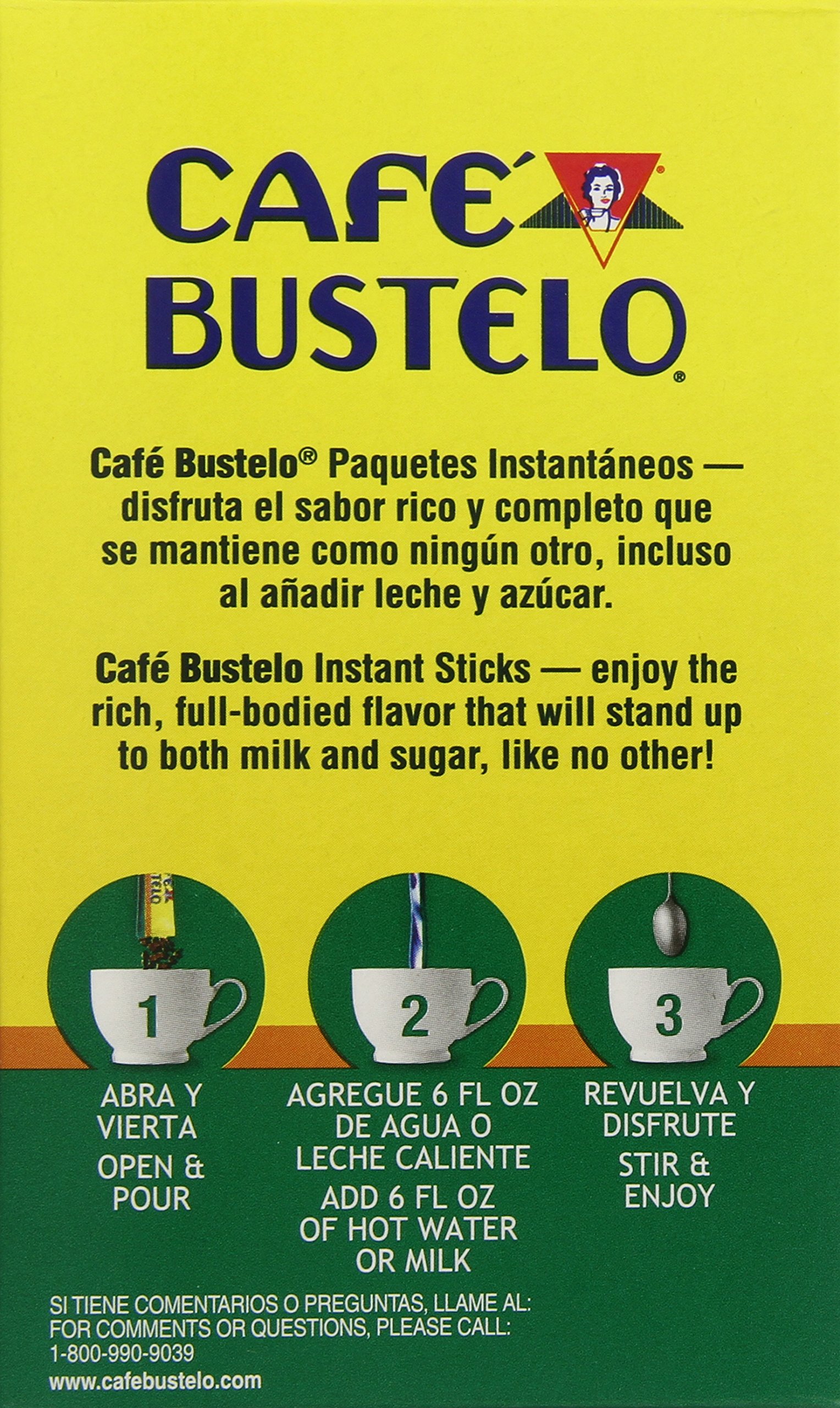 Café Bustelo Decaf Instant Coffee Single Serve Packets, 6 Count (Pack