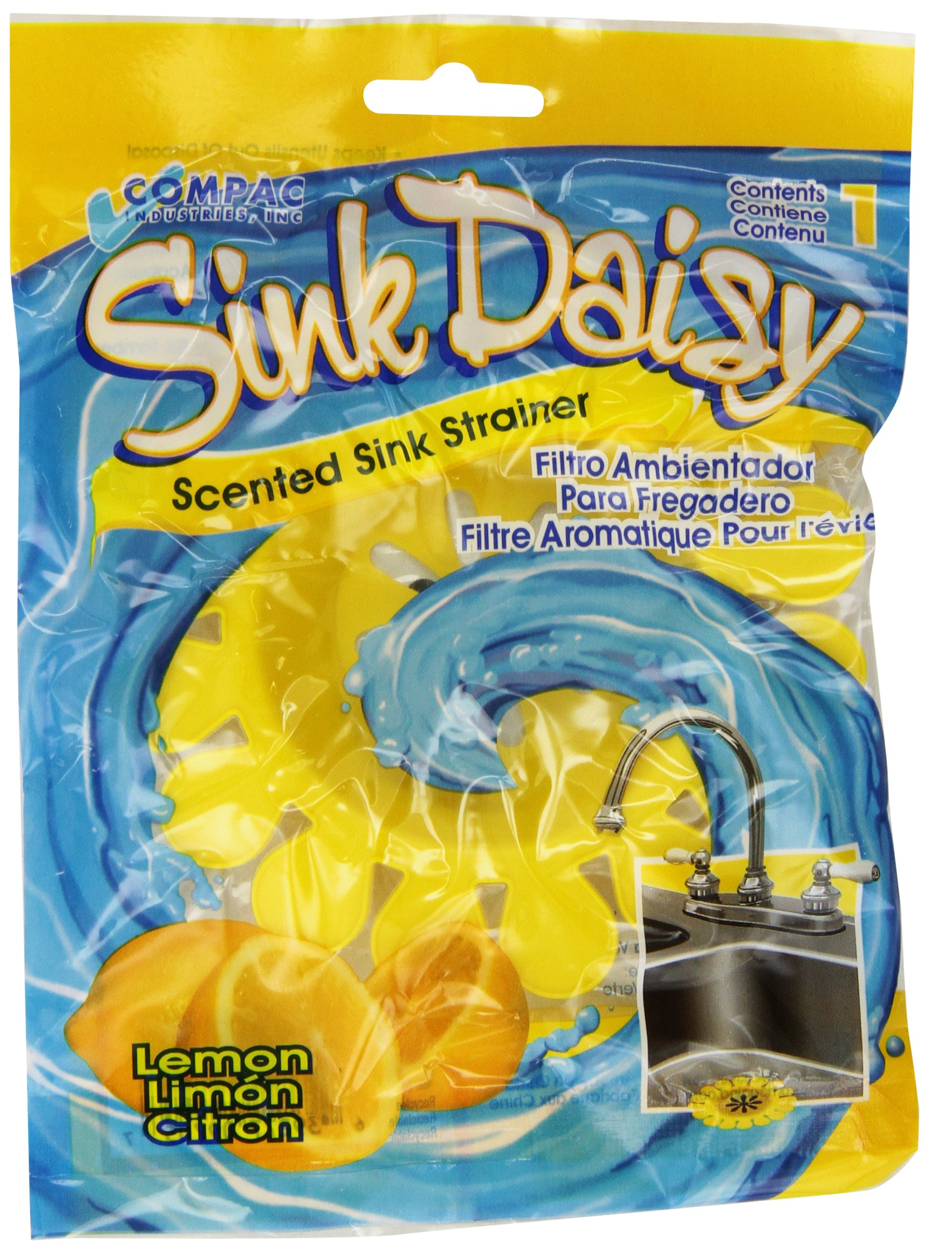 Compac Sink Daisy Mandarin Orange scented sink strainer