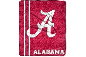NORTHWEST Officially Licensed NCAA Jersey Sherpa on Sherpa Throw Blanket, 50" x 60", Multi Color