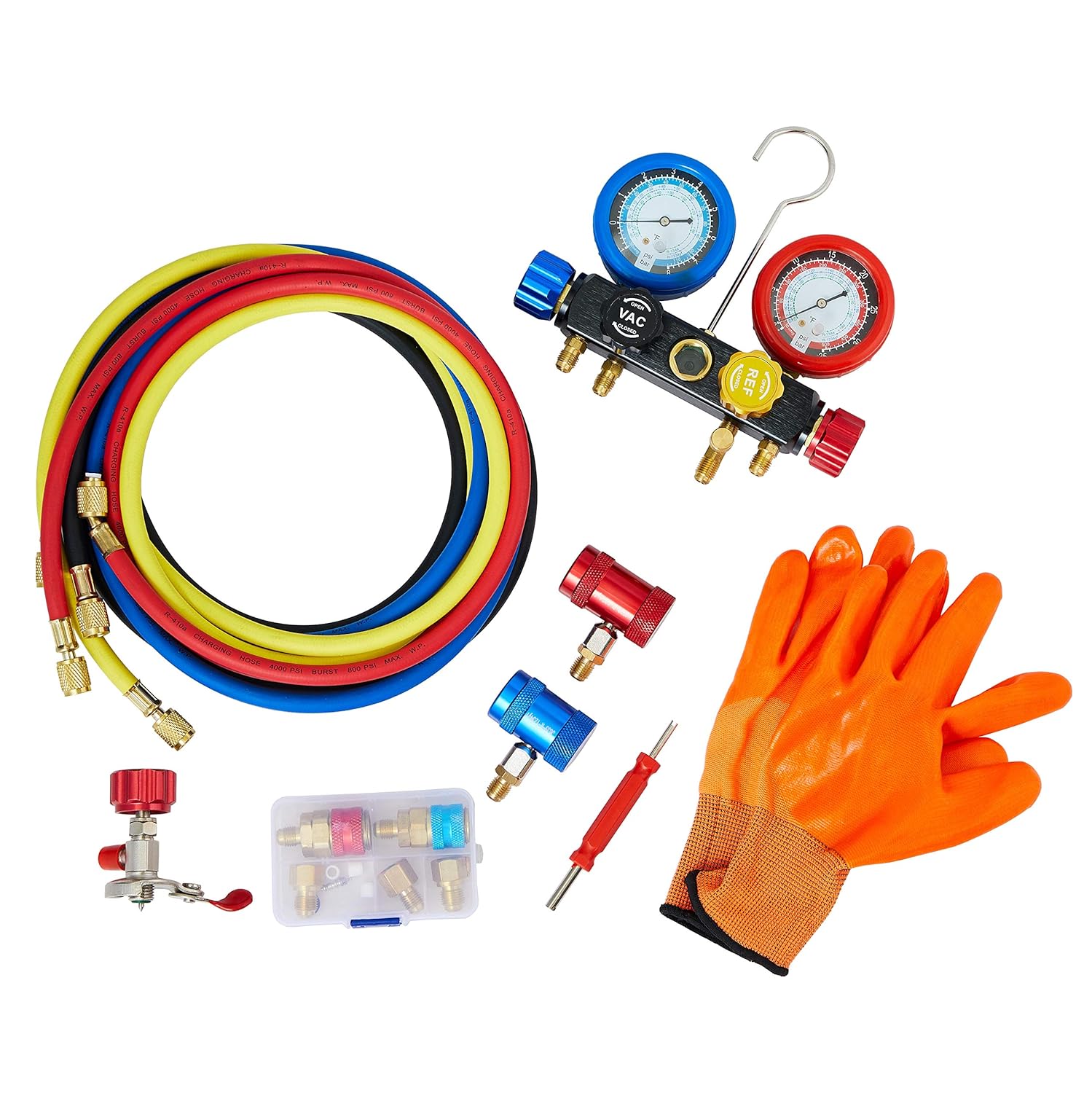 Gauges Lichamp AC R1234YF R134A Gauge Set Works on Car Freon Charging