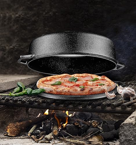 Bruntmor 3-in-1 Pre-Seasoned Cast Iron Skillets with Reversible