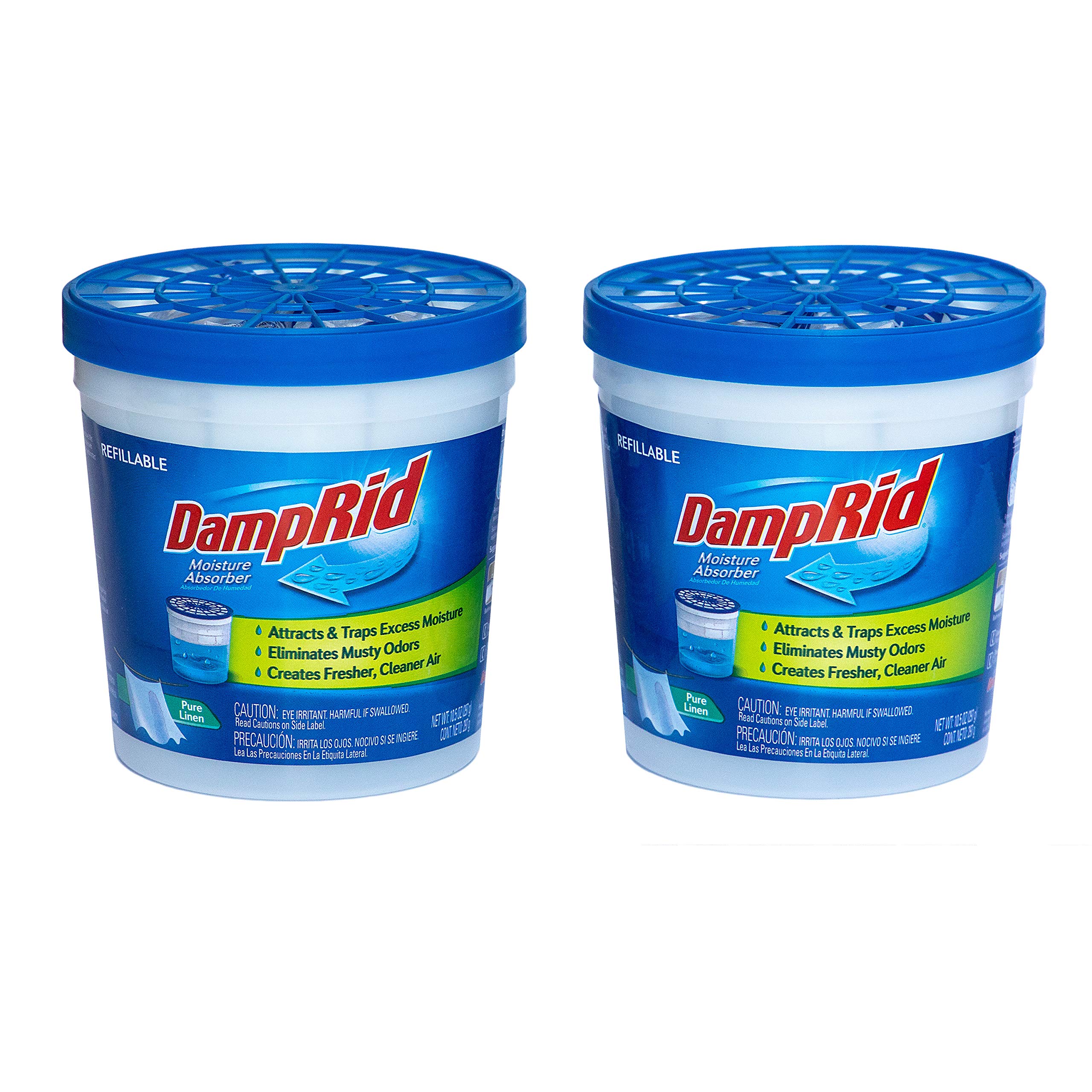 DampRid Pure Linen Refillable Moisture Absorber - 10.5oz cups - 2 pack – Traps Moisture for Fresher, Cleaner Air