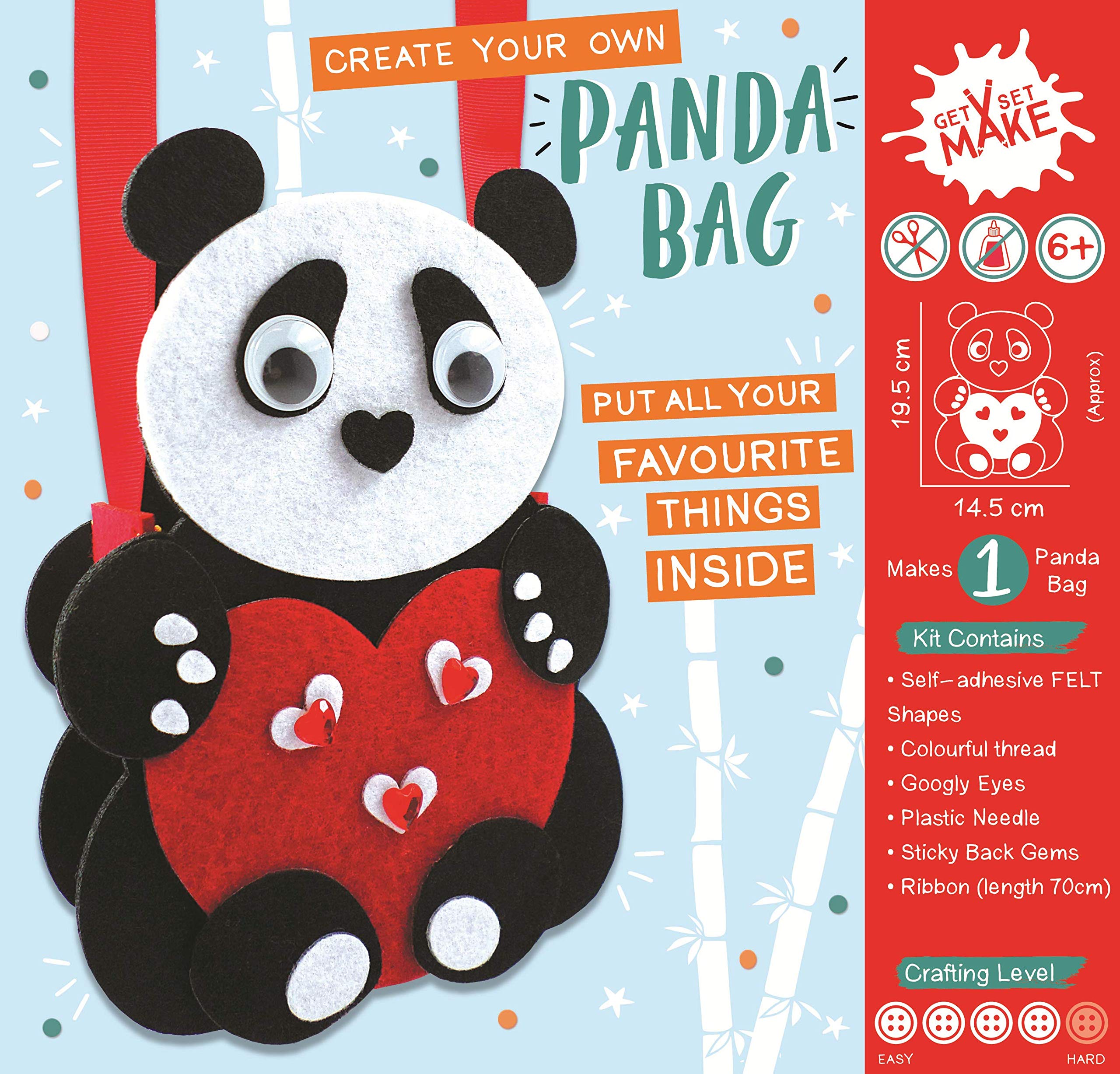 Express Yourself MIP Get Set Make Create Your Felt Panda Bag Kids Craft Kit for Kids GSET011