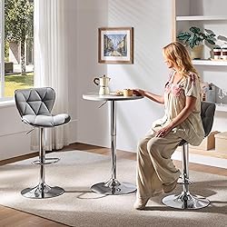 Yaheetech Round Bar Table, Adjustable Height and