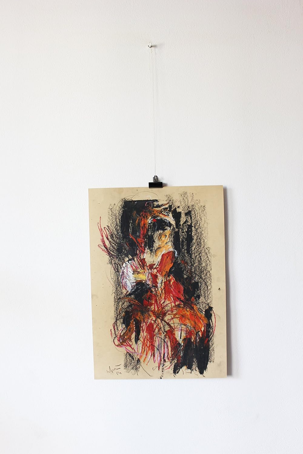 Amazon Com Abstract Original Drawing Flamenco Drancer Modern Wall Art Charcoal Oil Pastel Artistic Woman Figurative Art Handmade